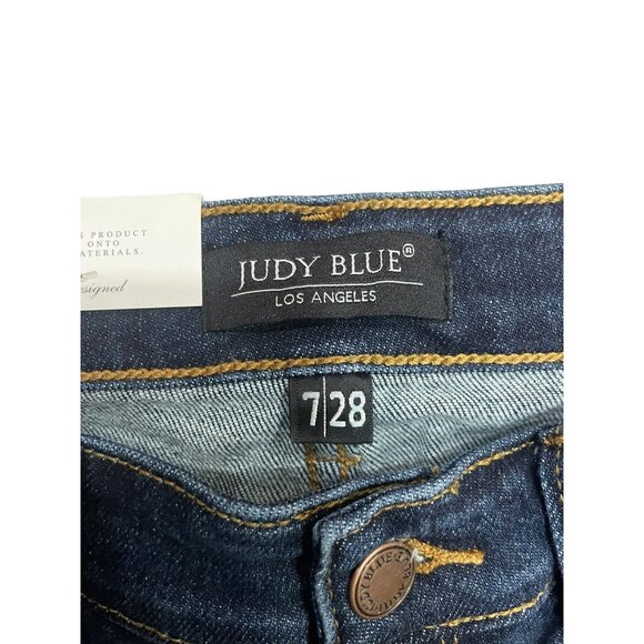 Judy Blue Dark Denim Mid Rise Slim Fit - Picture 4 of 5